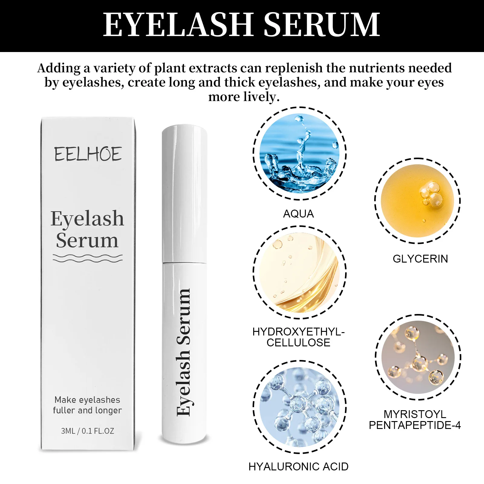 Sérum de croissance rapide des cils, 7 jours, rehausseur de sourcils naturel, plus long, plus épais, produits de traitement des cils, soins pour les yeux, maquillage