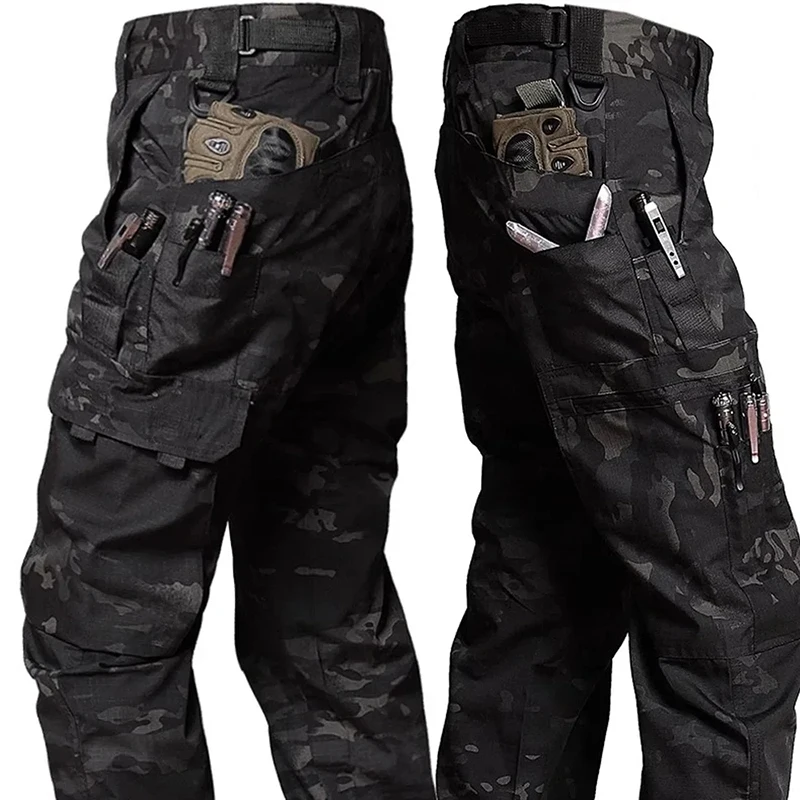 Outdoor Work Tactical Pants Camouflage Cargo Trousers Waterproof Multi-pocket Wear-Resistant Outdoor Training Workwear Trousers