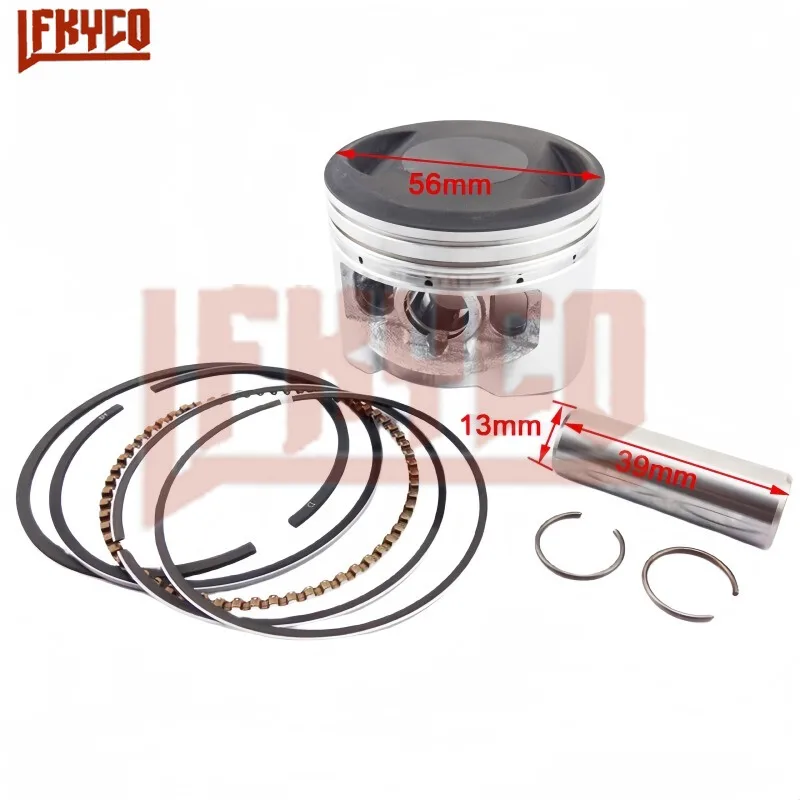 Części silnikowe Zestaw tłoków 56 mm do YinXiang YX140 YX 140 150 140CC 150CC W063 P56FMJ Kayo Bse Dirt ATV Quad Akcesoria motocyklowe