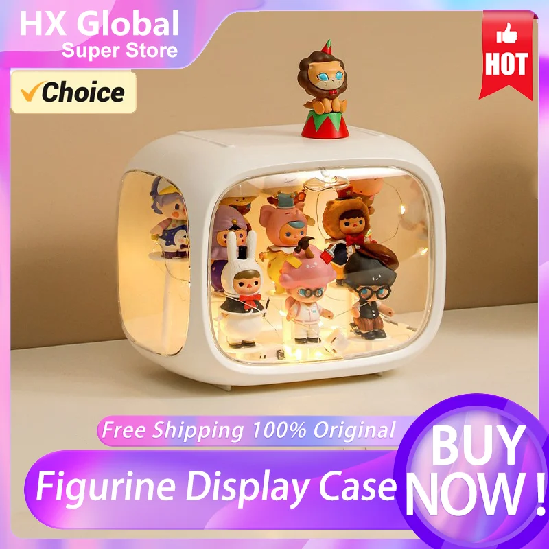 [Hot-Sale] Space Capsule Blind Box Model Storage Display With Light Mart Pop Doll Display Acrylic Transparent Figurine Box Model