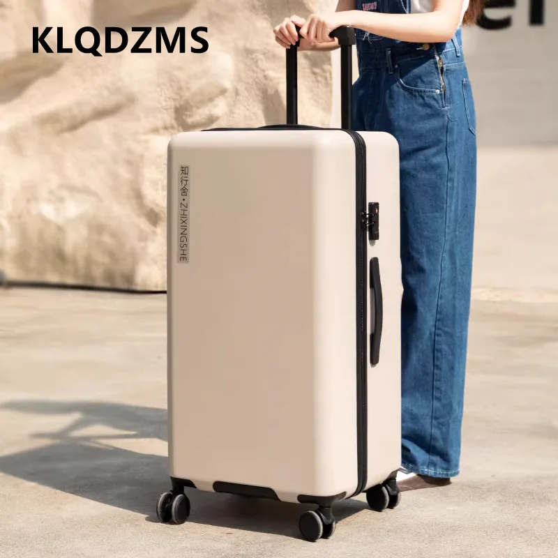 

KLQDZMS High Quality Suitcase 20"22"24"26"28"30"32 Inch Large Capacity Trolley Case ABS+PC Boarding Box With Wheels Luggage