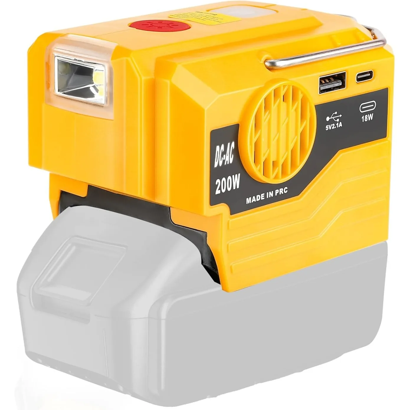

Power Inverter for Dewalt/Milwaukee/Makita/Ryobi 20V to 120V Adapter with USB Port, Type-C Port 200W DC to AC Voltage Converter