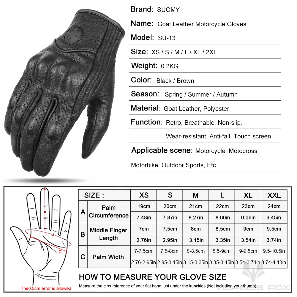 SUOMY-Gants de moto vintage en cuir véritable pour femmes, gants de vélo de course sur route, écran tactile, gants de motocross, GufamilMan
