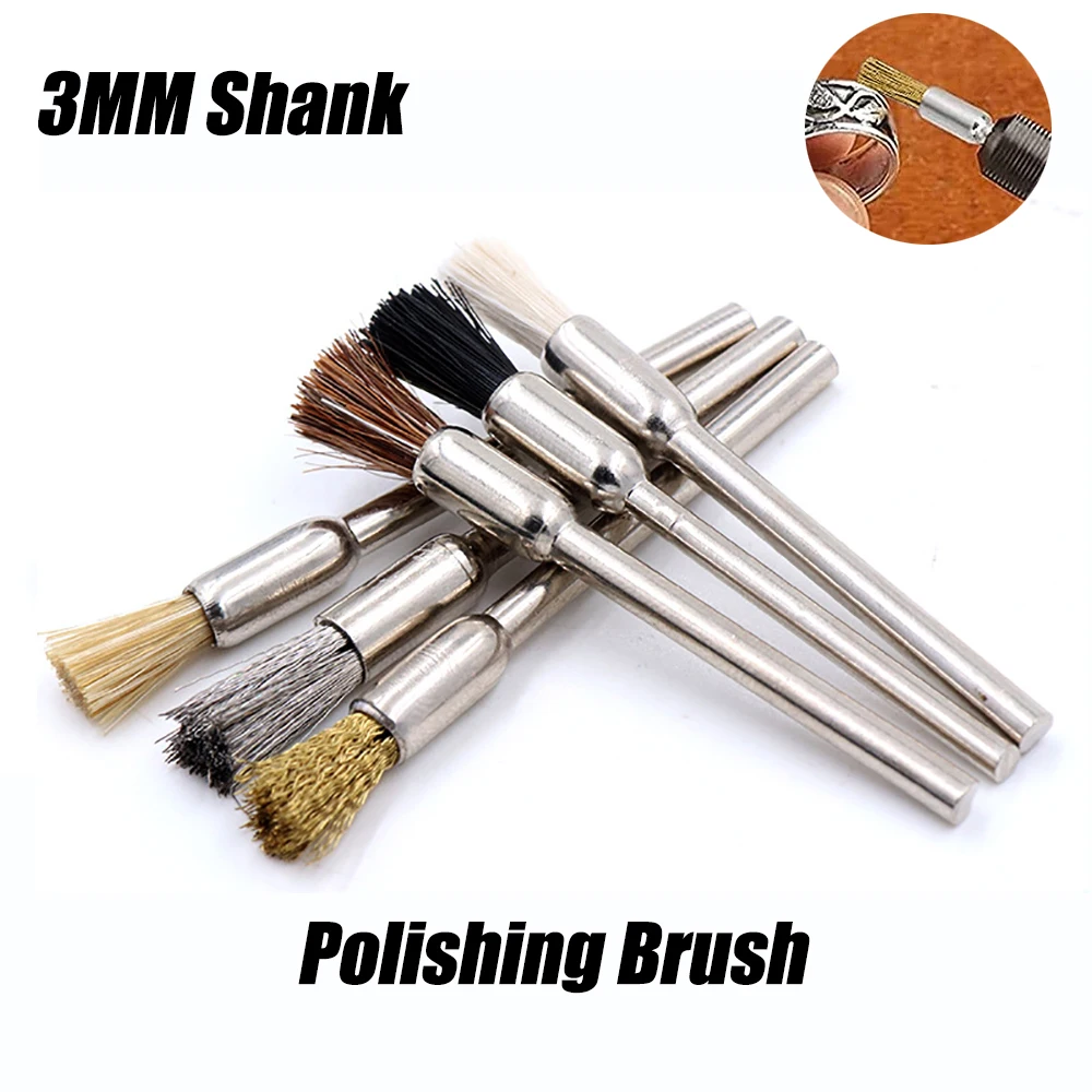 

10pcs Steel Wire Wheel Brush Set 3.0mm Shank Mini Brush for Dremel Rotary Tool Metalworking Polishing Tool Abrasive Tool Brushes