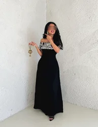 Customized Black Vestidos Para Bodas Mujer Invitada Dress For Women Prom Dresses Robes De Soirée Evening Dress Elegant