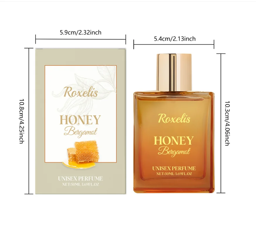 Perfume en Spray Honey Bergamot, Bruma de Fragancia para Mujer con Aceite de Ricino, Suave, Natural, Limpia y Fresca, Encantadora para Uso Diario