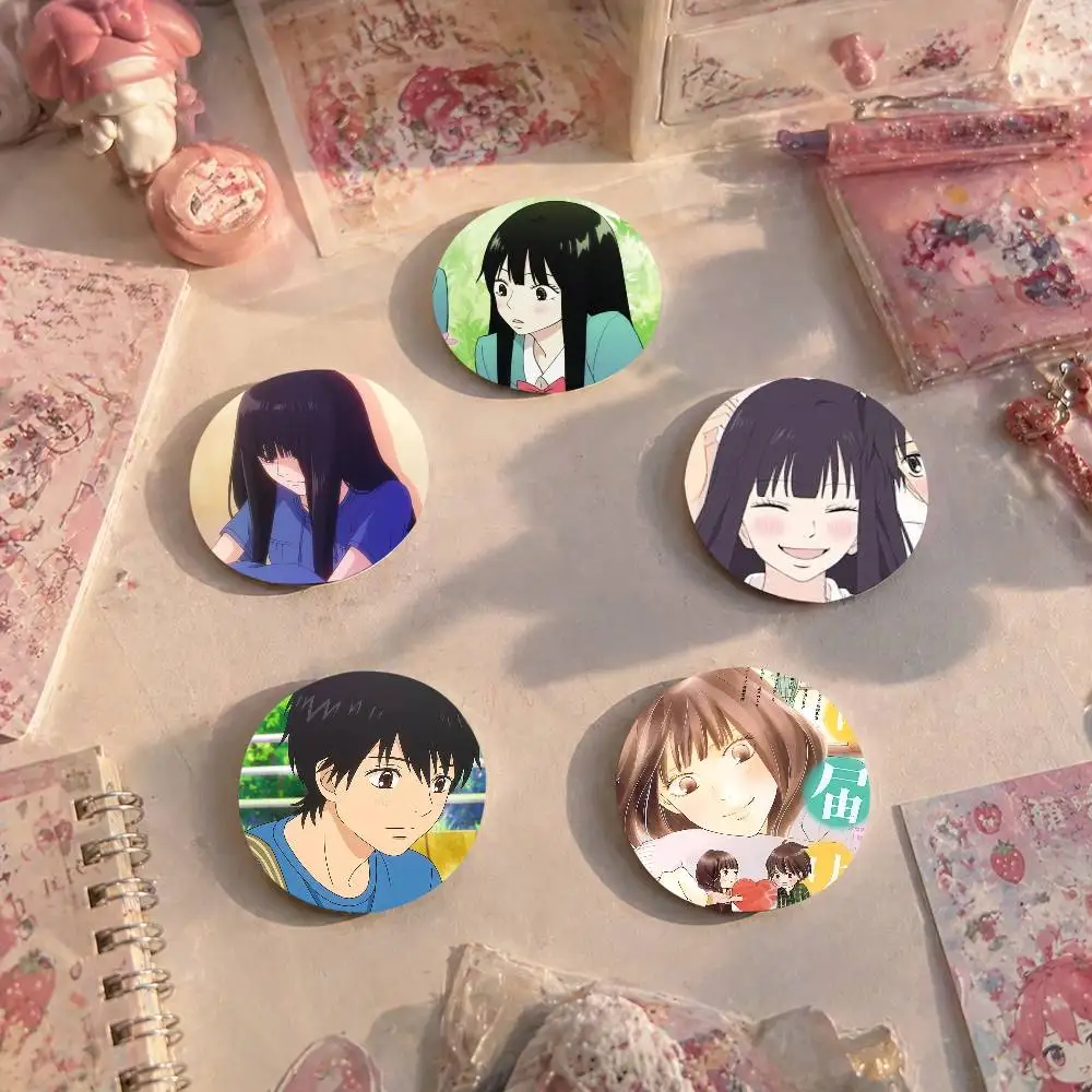 A-Kimi Ni Todoke Tinplate Snap-in Pins Cartoon Character Round Creative Brooches For Backpack Accessories Jewelry Gifts