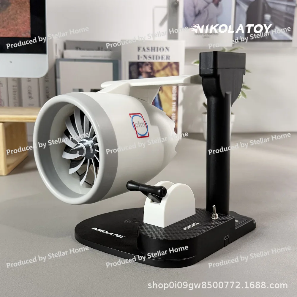 Small Fan Creative Desktop USB Airplane Engine Turbo Fan JetFan Small Electric Fan with Wireless Charging