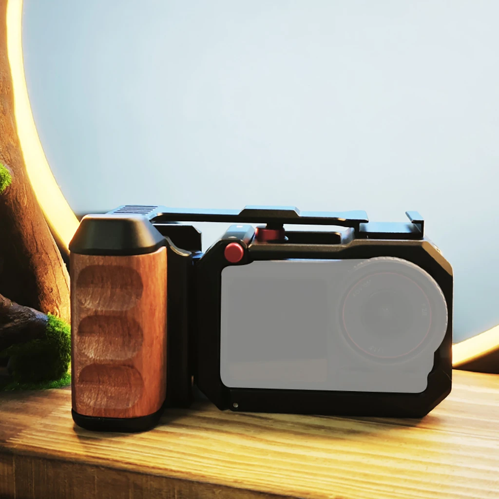 BGNing für DJI OSMO Action6 Kamerakäfig mit Holzgriff, Metallrahmen-Schutzkäfig für OSMO Action 5Pro 4 3 – Detail 14