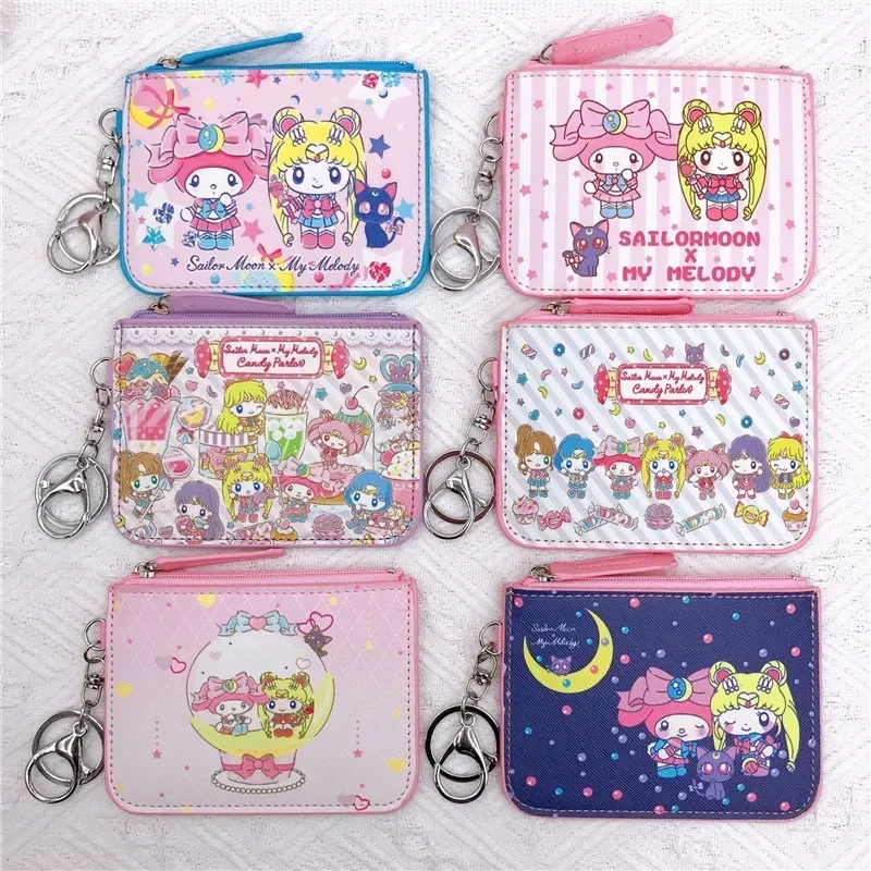 

Hello Kitty Purse Melody Coin Pouch Clutch Bag Kids Purses Cute Wallet Kuromi Key Ring Card Holder Pures and Bags Mini Purse