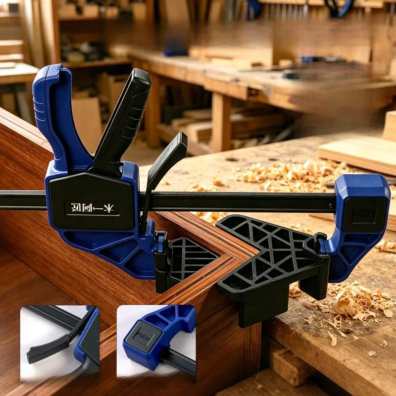 Fast 90° Right Angle F Clamp Quick Release Trigger-Style Woodworking Corner Clamp Positioning Fixture for Cabinet Furniture Tool
