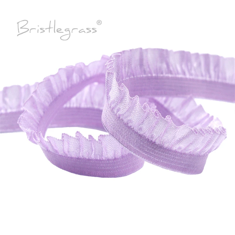 BRISTLEGRASS Frilly Ruffled Lace Trim Elastic 5/8\