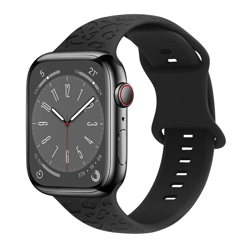 Силиконовый ремешок с принтом для Apple Watch Ultra 2 49 мм 44 45 38 40 41 42 мм Спортивный браслет для iWatch Series 9 8 7 6 5 4 Correa Band