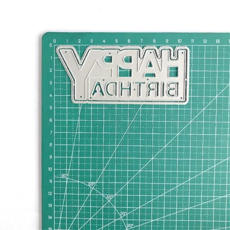 Metal Die Cuts Feliz Aniversário Corte Dies para o álbum Photo Scrapbook Decoration HX6C