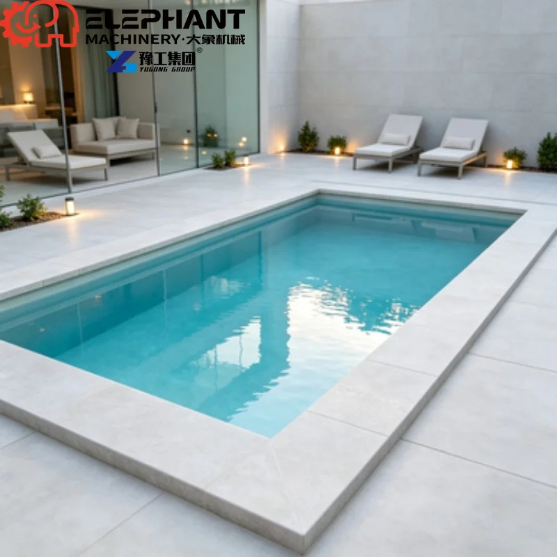 Prefabricated Round & Rectangular Home Swimming Pool, Decorated With Glass Mosaic Pool Tiles