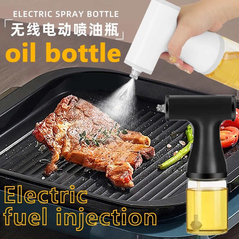 NEW Olive Oil Sprayer with Lights Oil Spray Bottle Adjustable Electric Oil Sauce Vinegar Dispenser Kitchen Cooking Tool
