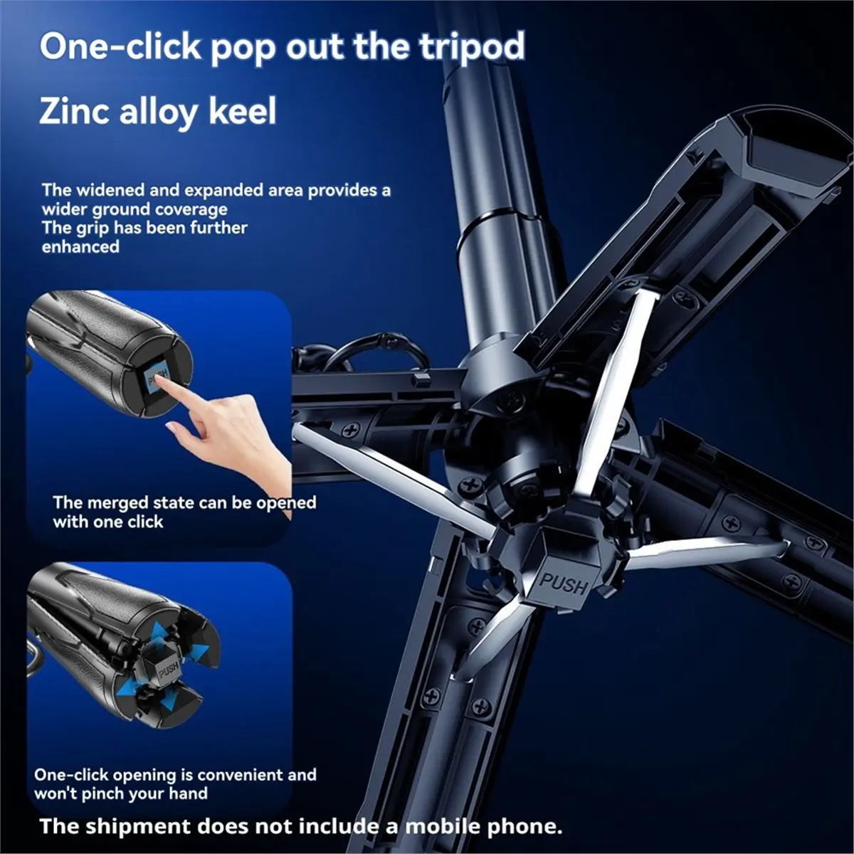 Magnetic Mini Selfie Stick Desktop Quadruped Handheld Stabilizer P15C Mini Mobile Phone Assisted Support White