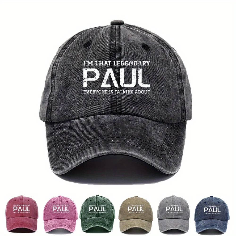 

Unisex Paul Letter Baseball Cap | Adjustable Breathable Trucker Dad Hat for Outdoor & Casual