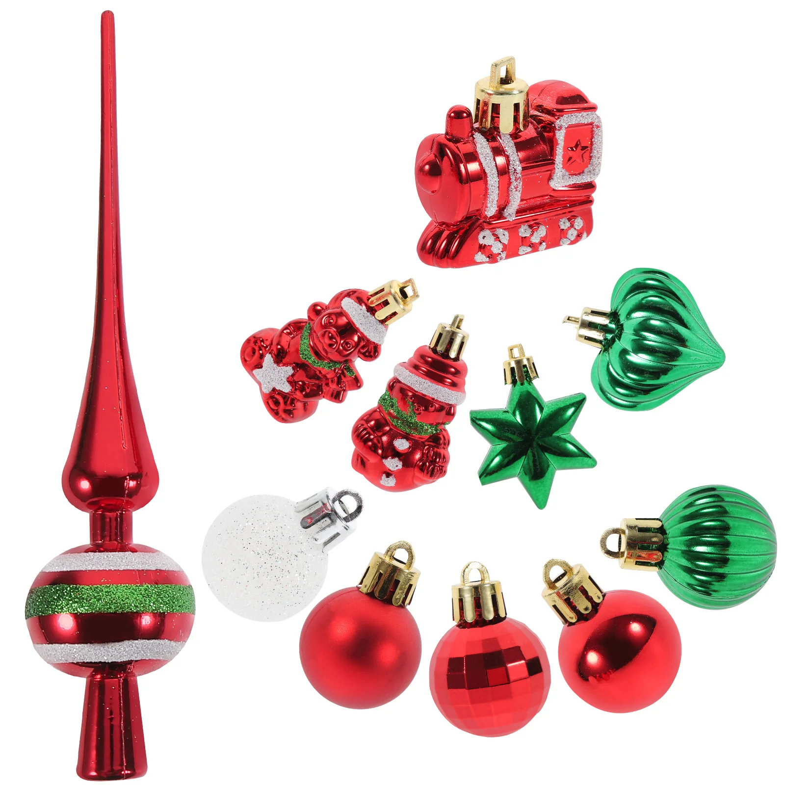 

Christmas Tree Box Red Christmas Tree Topper Green White Xmas Balls Decor Hanging Hanging Decors Party Gifts Reusable Festive