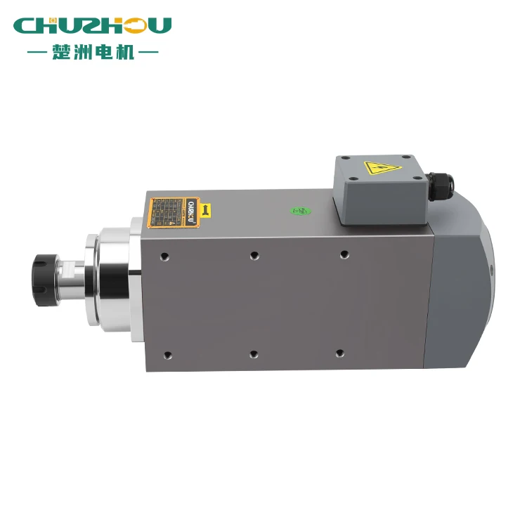 7.5KW 12000rpm Square Air-cooled Variable Frequency High Speed Spindle Woodworking Tenoning Aluminum and PVC Drilling Spindle