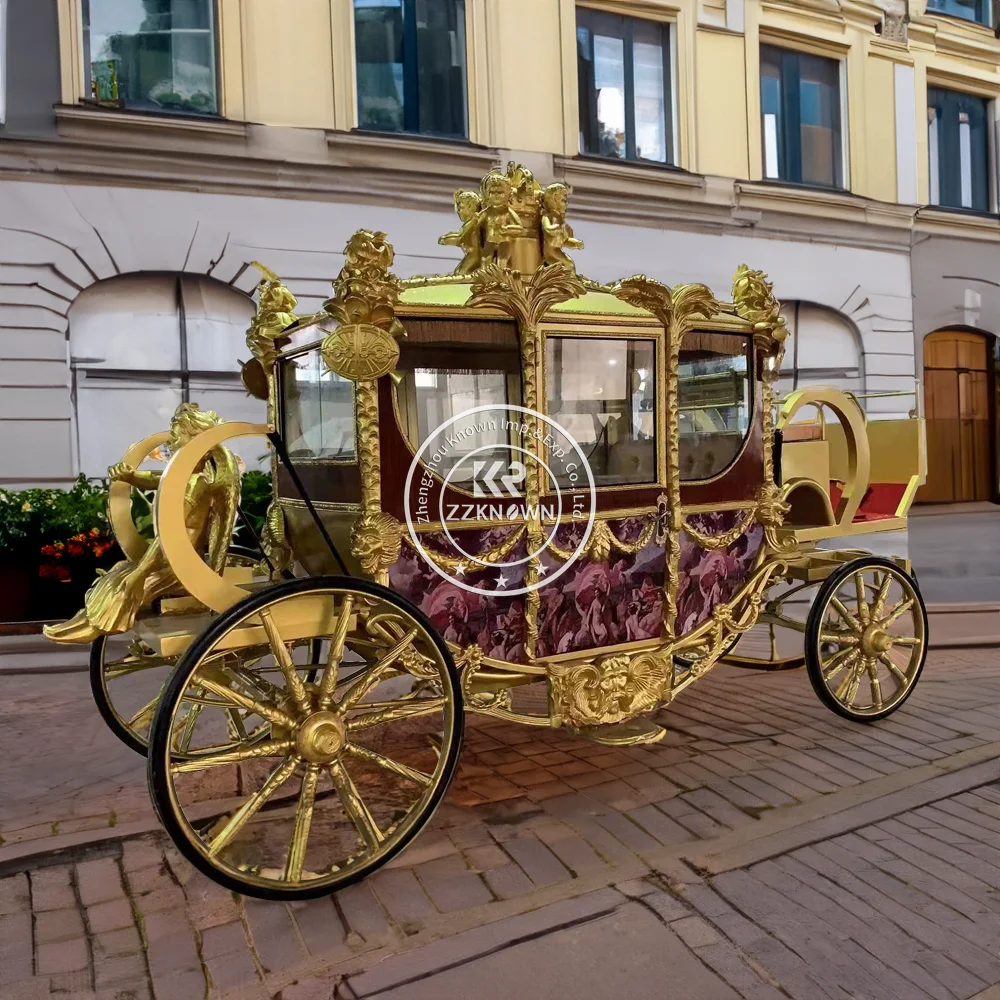 Electric Horse Carriage Outdoor Christmas Lighted Steel Wedding Carriage Horse and Carriage Marathon Cart