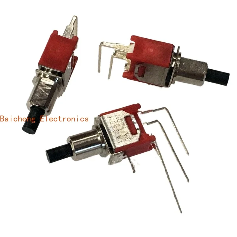 10PCS Button TS-22B with hidden lock button switch, 3-pin side bend single channel Q28, twist 1A250