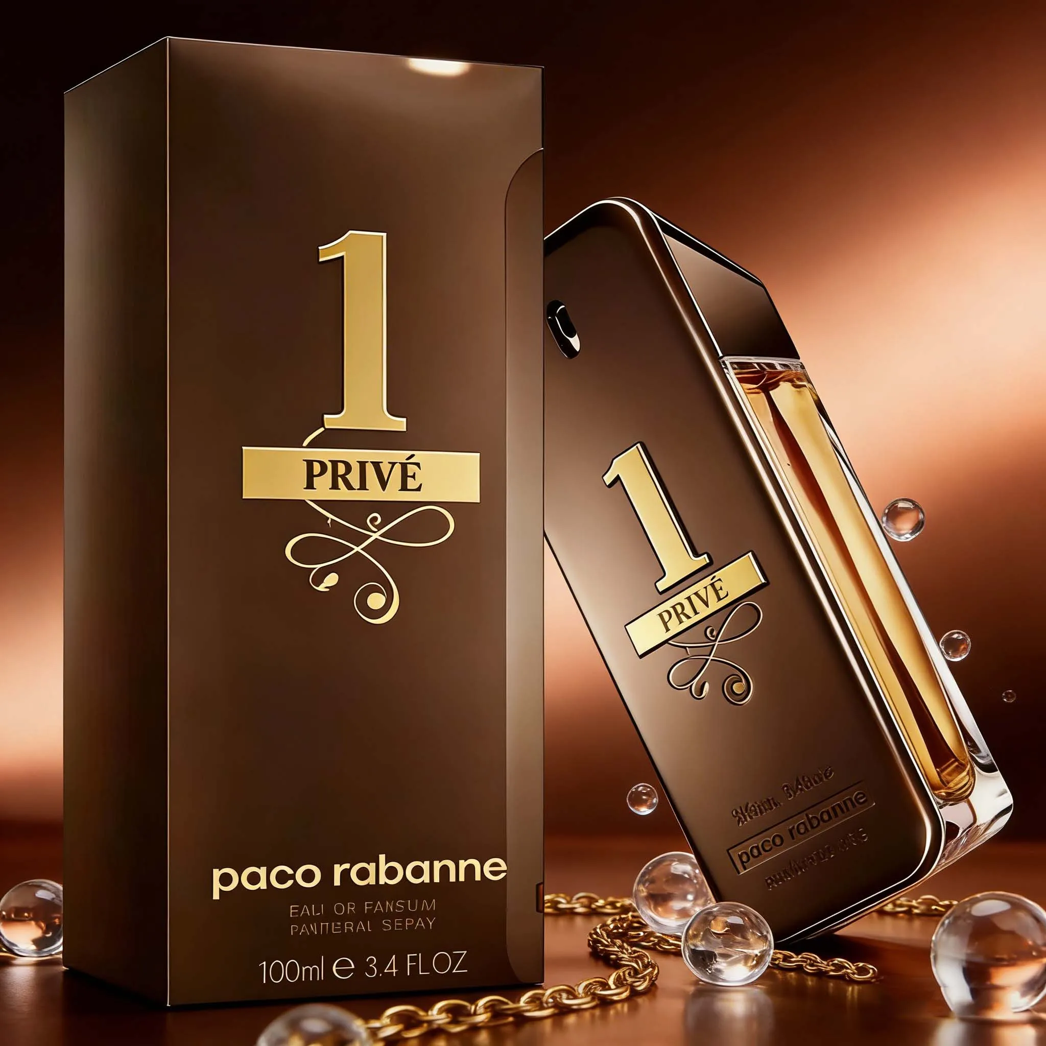Paco Rabanne 1 Million Prive, Fragancia Masculina, Notas Ricas, Especiadas y Amaderadas, 100 ml, 3.4 FL.OZ