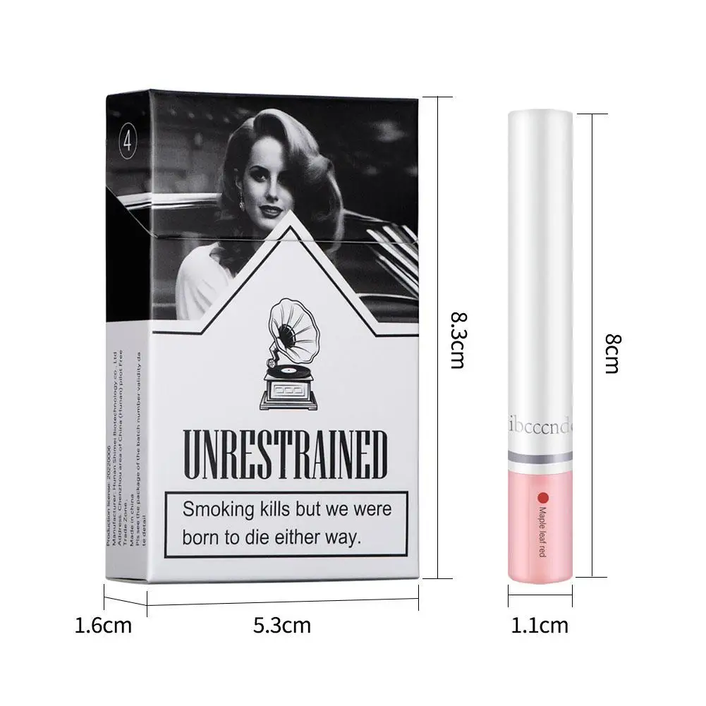 Lápiz labial con forma de cigarrillo, lápiz labial mate, resistente al agua, tubo de humo de larga duración, tinte de labios de terciopelo, maquillaje, 4 unids/lote por caja