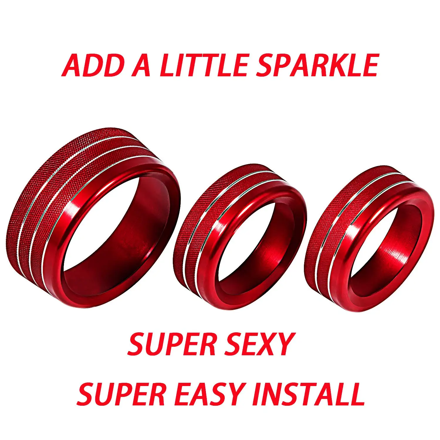 تكييف الهواء حجم راديو زر غطاء المقبض لملحقات شاحن تشالنجر 2015-2020 حلقات دائرة حمراء فضية أرجوانية