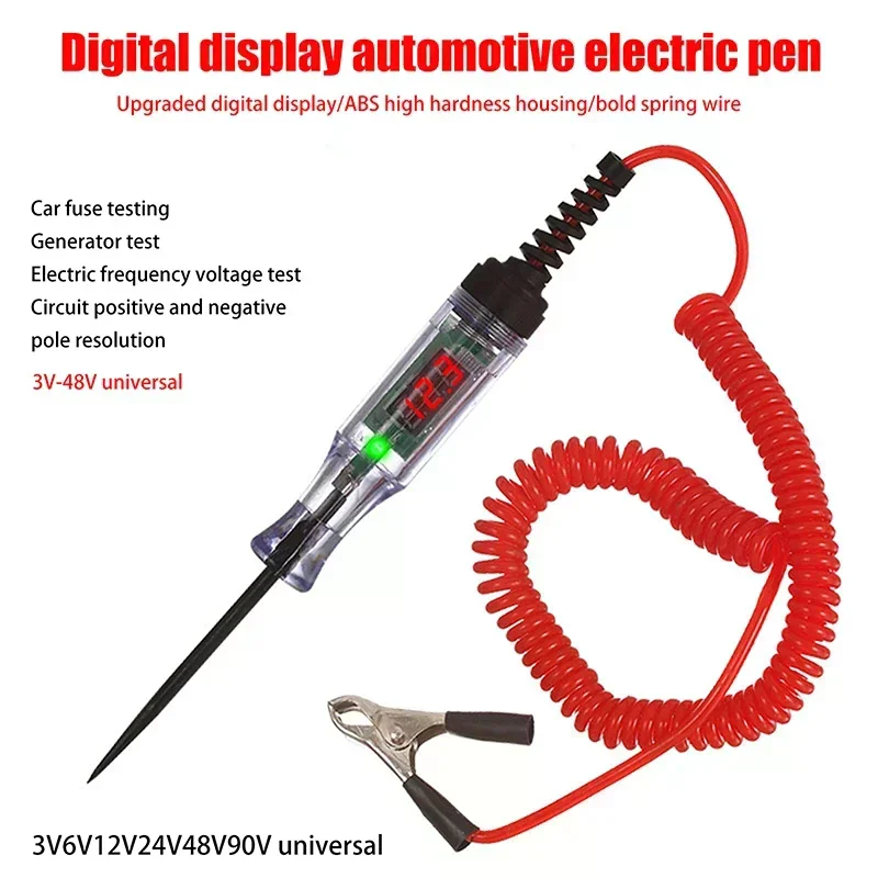 12V 24V 72V Car Truck Voltage Circuit Tester Auto Car Diagnostic Probe Test Pen Light Bulb Electric Measuring Pen Repair Tools