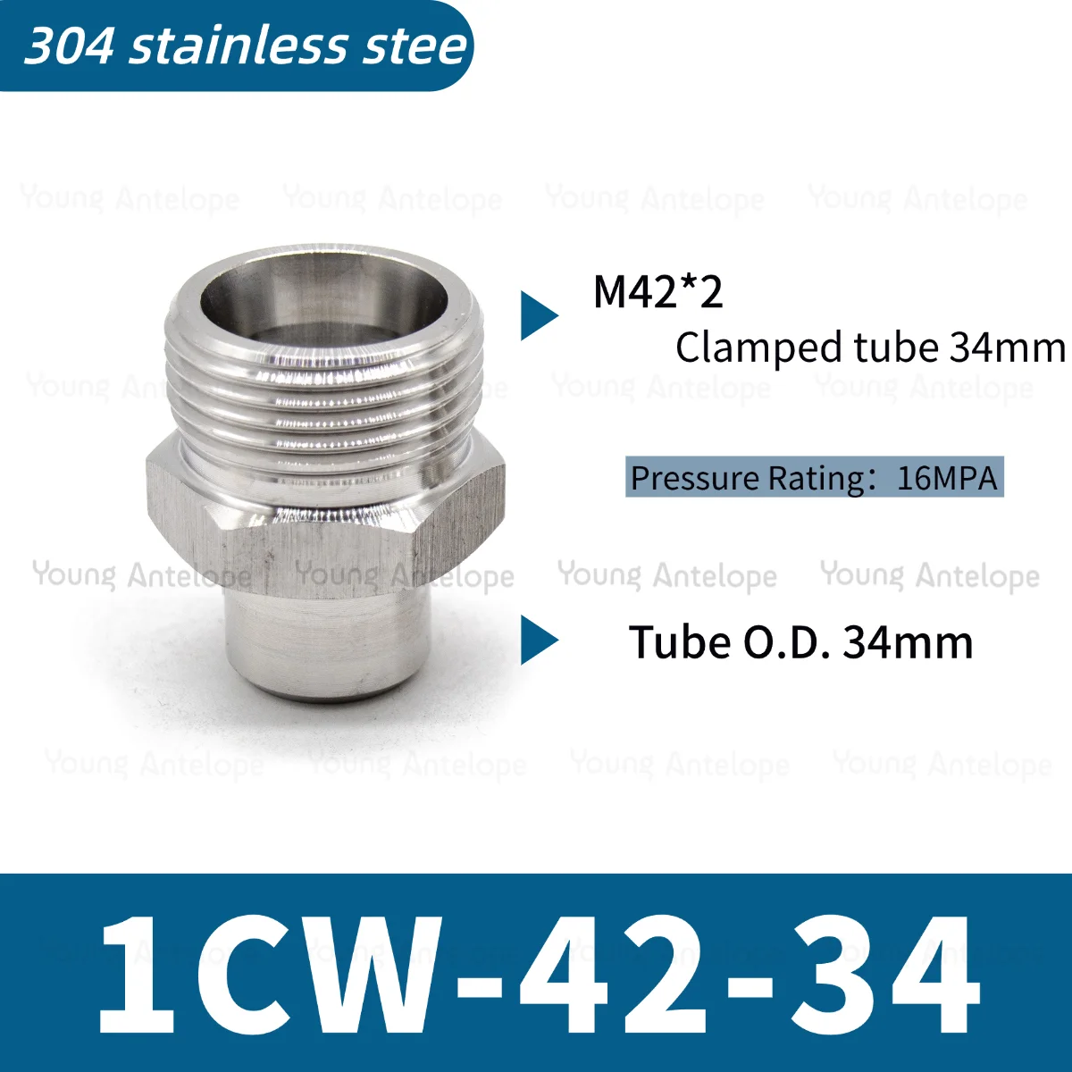 304 roestvrij staal 24 ° Kegelafdichting H-type fitting met ferrule 1CW lasconnector voor hydraulisch pijpsysteem JBT6144.5 hoge druk