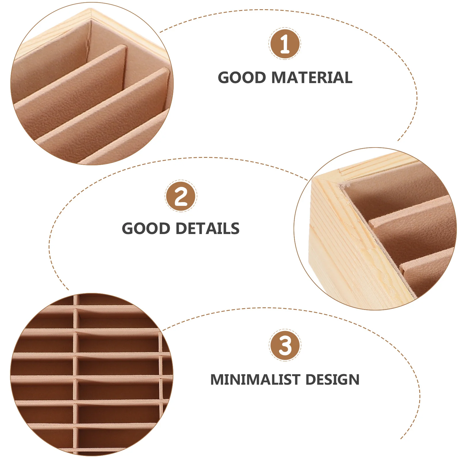 

40-Slot Wooden Jewelry Storage Tray Rectangle Desktop Organizer For Rings Earrings Necklaces Bracelets Watches Keys Makeup