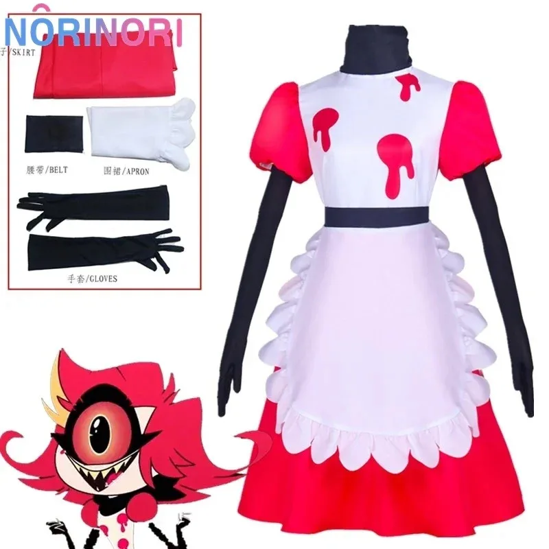 2025 11 Niffty Animal Hazbin Niff traje lindo diablo ropa de juego de rol peluca uniforme Hotel Cosplay fiesta de Halloween vestido de mujer