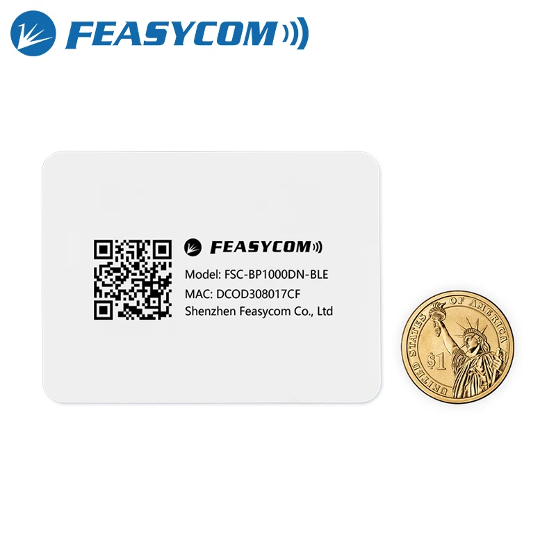 Feasycom FSC-BP1000DN Bluetooth 5.1 Baixa Energia Long Standby Leve Processo de Papel Flexível Cartão Beacon BLE com NFC