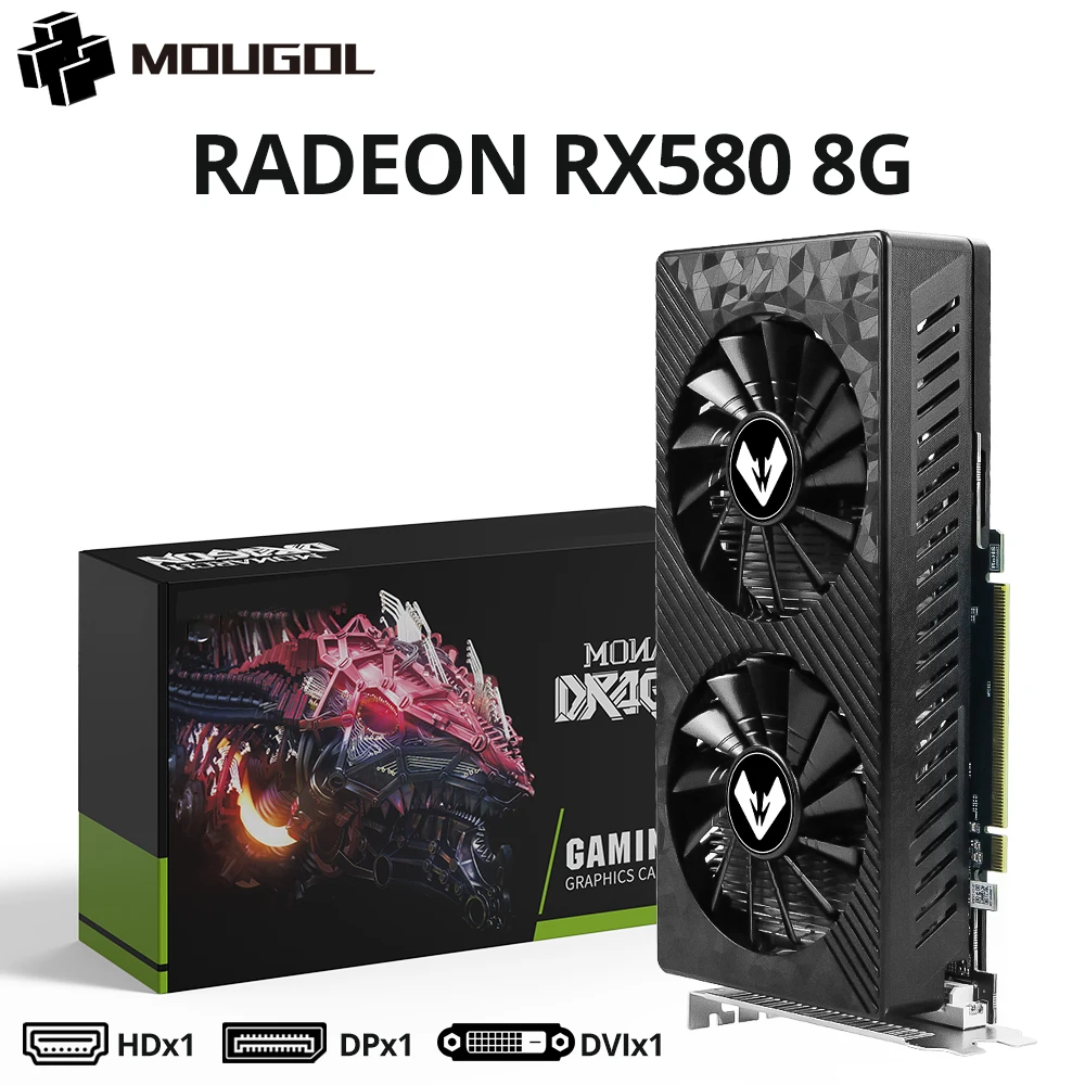 AMD Radeon RX580 8G MOUGOL ビデオカード MOUGOL 完全な新しい AMD Radeon RX580 8G グラフィックスカード GDDR5