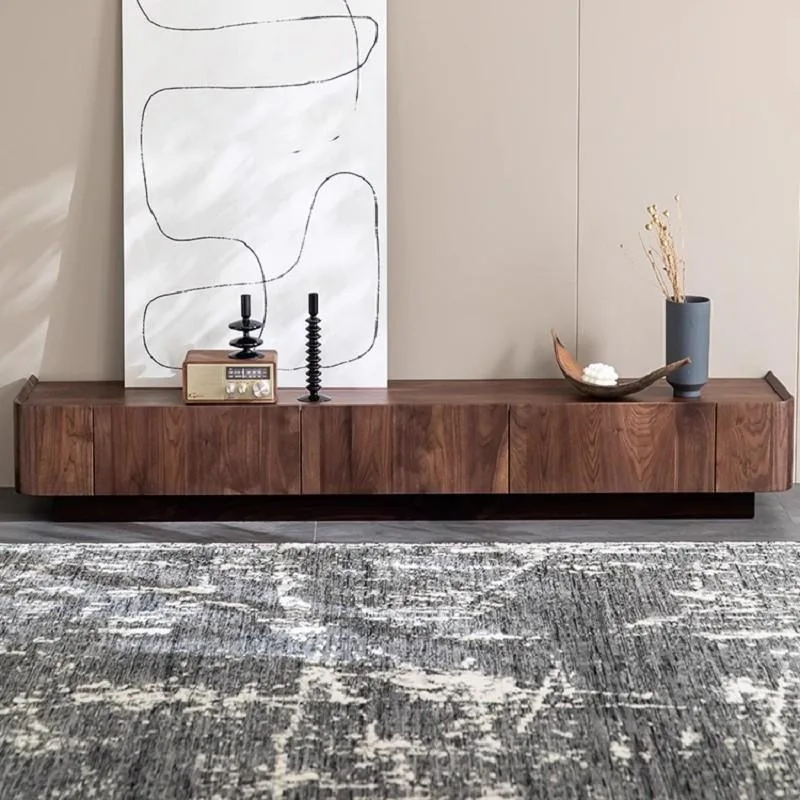 

TV cabinet solid wood modern simple Nordic Japanese living room small apartment grille creative floor cabinet