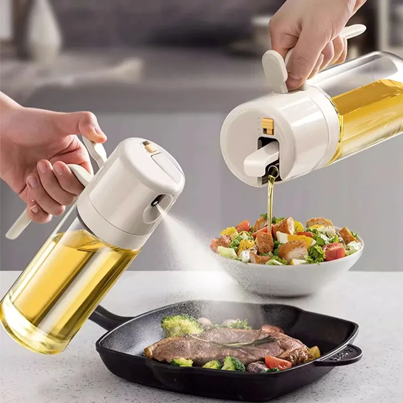 

Automatic 2-in-1 Oil Spray and Sauce Bottle with Glass Seasoning Bucket