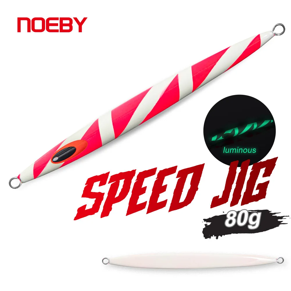 

Noeby Metal Jig Fishing Lure 80g Speed Deep Slow Jigging Sea Fishing Artificial Hard Bait for Saltwater Tuna GT Fishing Lures