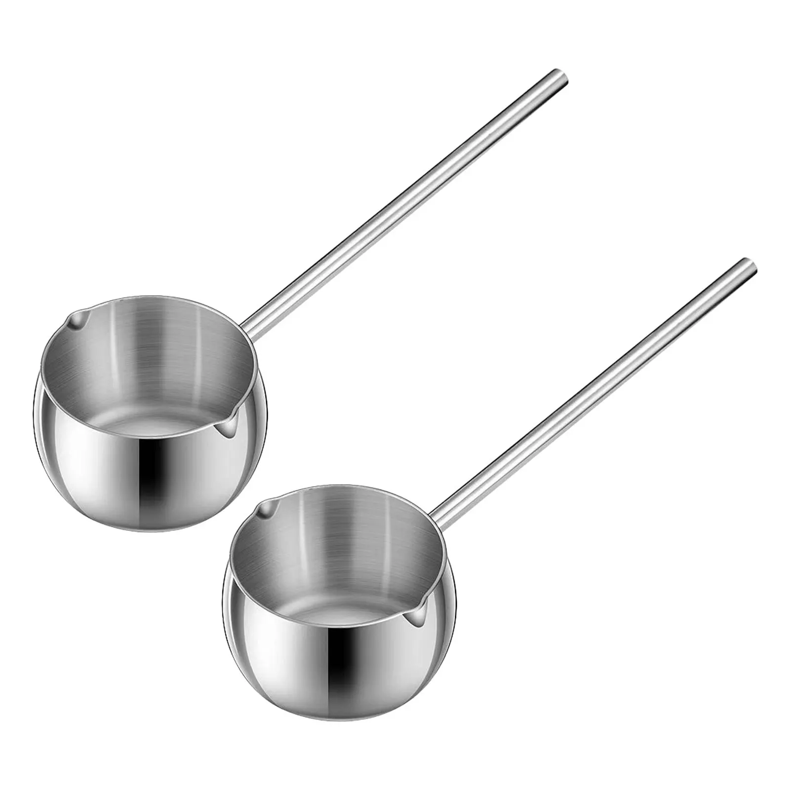 

2Pcs Mini Stainless Steel Oil Pot Butter Melting Pan Sauce Heating Pan Kitchen Cooking Pot Chocolate Fondue Maker 300Ml