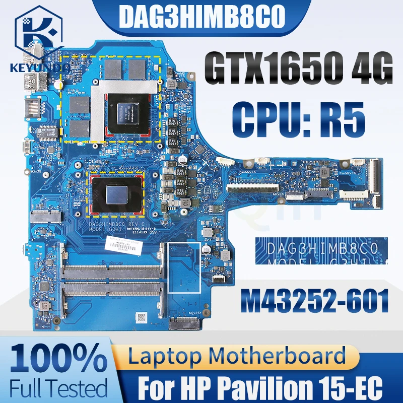 

DAG3HIMB8C0 для HP 15-FB материнская плата для ноутбука M43252-601 R5-000296 GTX1650 4G, протестированная Материнская плата ноутбука