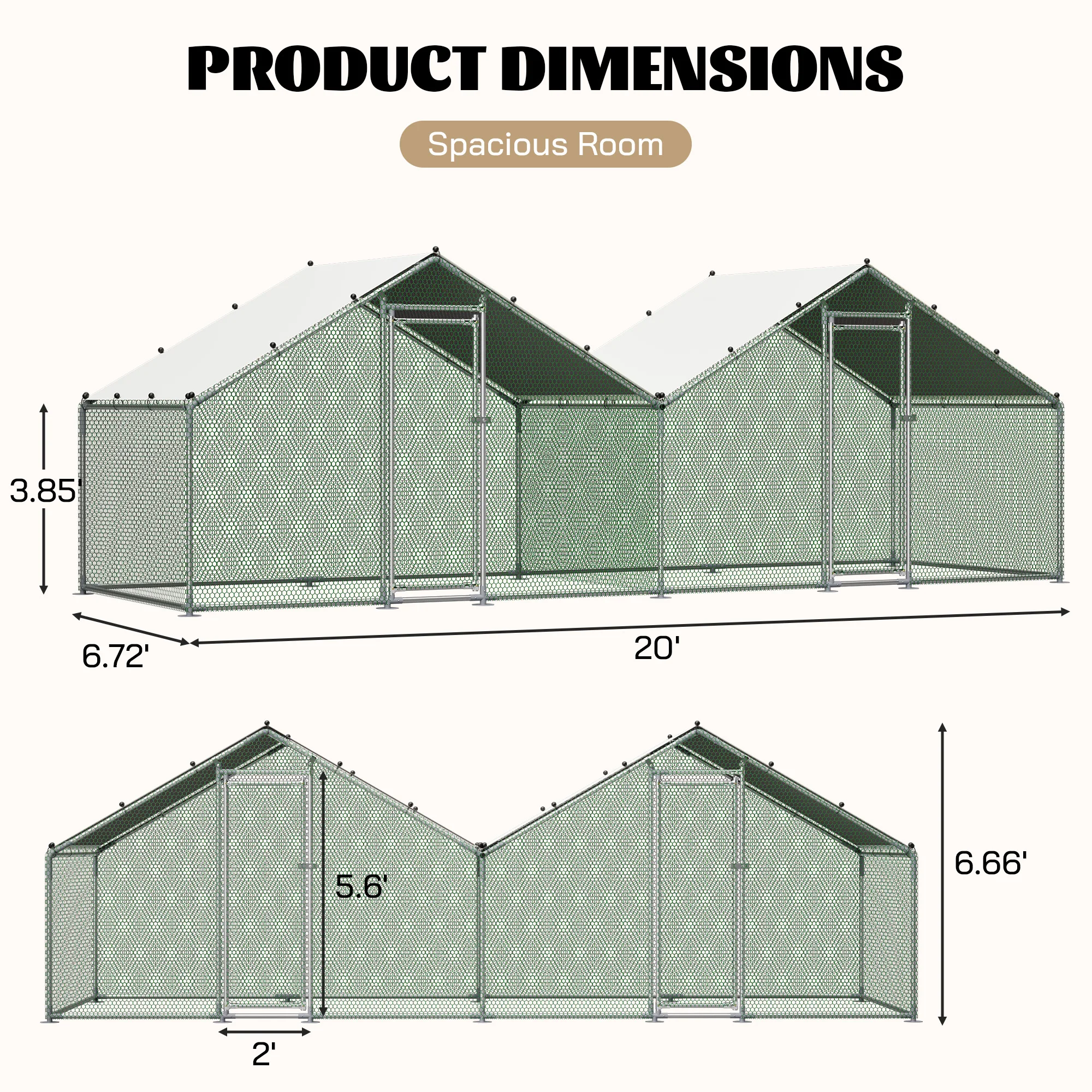 6'x20' Walk-in Chicken Coop wi - огляд і ціна Farming Zone