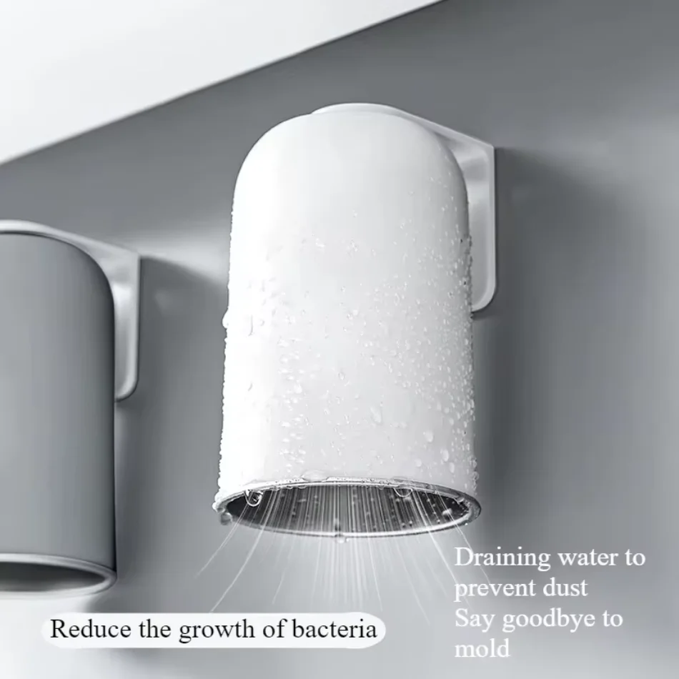Magnetic Mouthwash Cup 304 Stainless Steel Tooth Brushing Cups Wall Mounted No Punching Household Water Cup Large Capacity Mouth