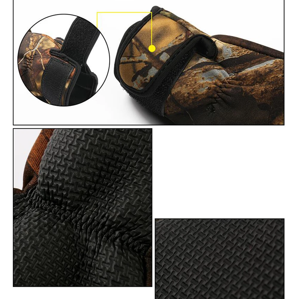 

1 Pair Neoprene Anti-Slip Fishing Gloves Thermal Windproof 3-Finger Exposure Camouflage Outdoor Gloves For Winter Cycling