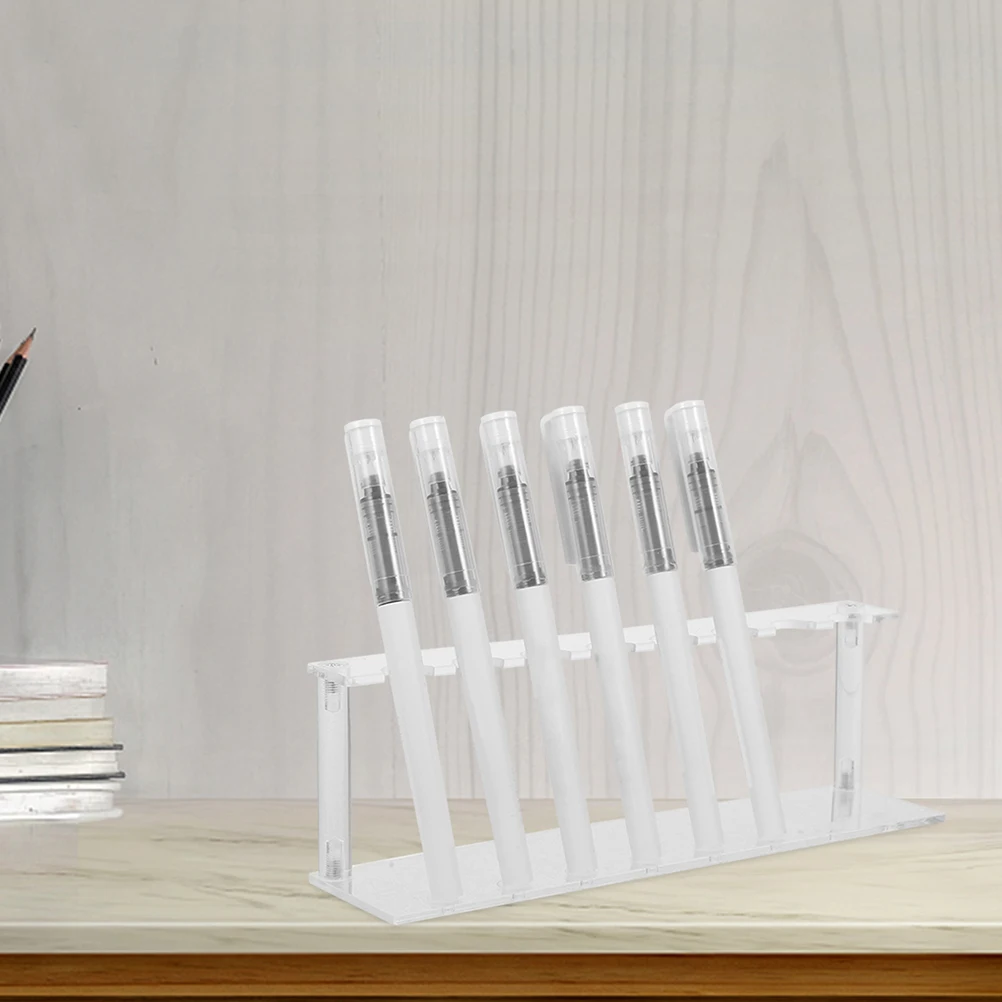 

2pcs Acrylic Pen Holder Storage Rack Adjustable Desk Pen Stand For Office Home Multifunctional Stationery Display Stand Eyeliner