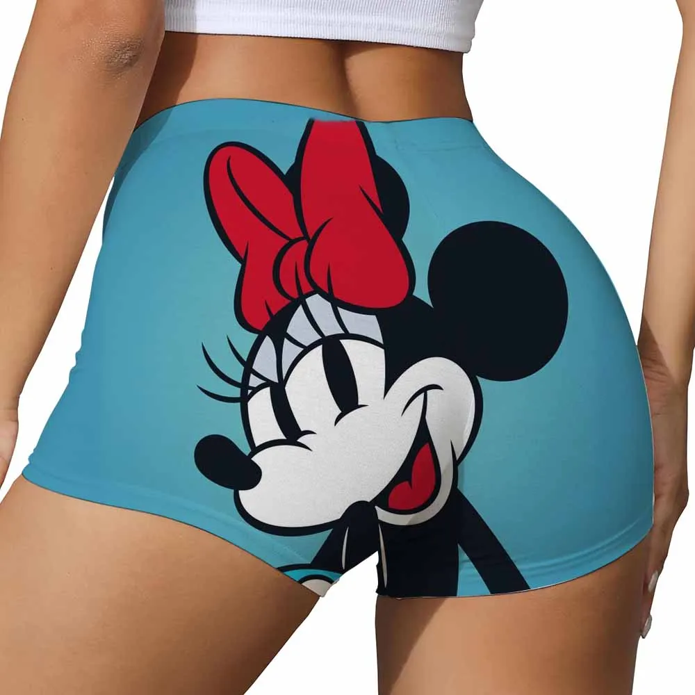 Benutzerdefinierte Minnie Mouse Mickey Mouse Workout-Shorts für Damen, Fitnessstudio, Volleyball, Laufen, Yoga