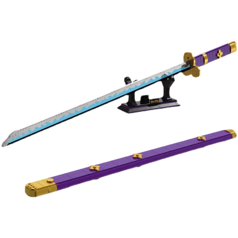 Anime Series MOC Zoro Yamato Sword Building Blocks Demon Slayer Katana Luminous Weapon Bricks Toys For Boys Christmas Gifts