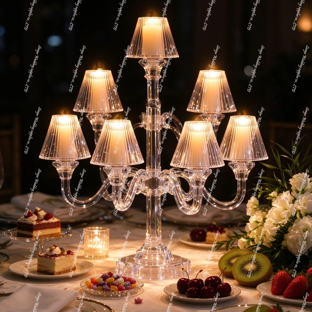 5pcs/10pcs Acrylic Transparent Table Flower Vase Centerpieces Wedding Flower candle Holder Props Party Event Table Decoration