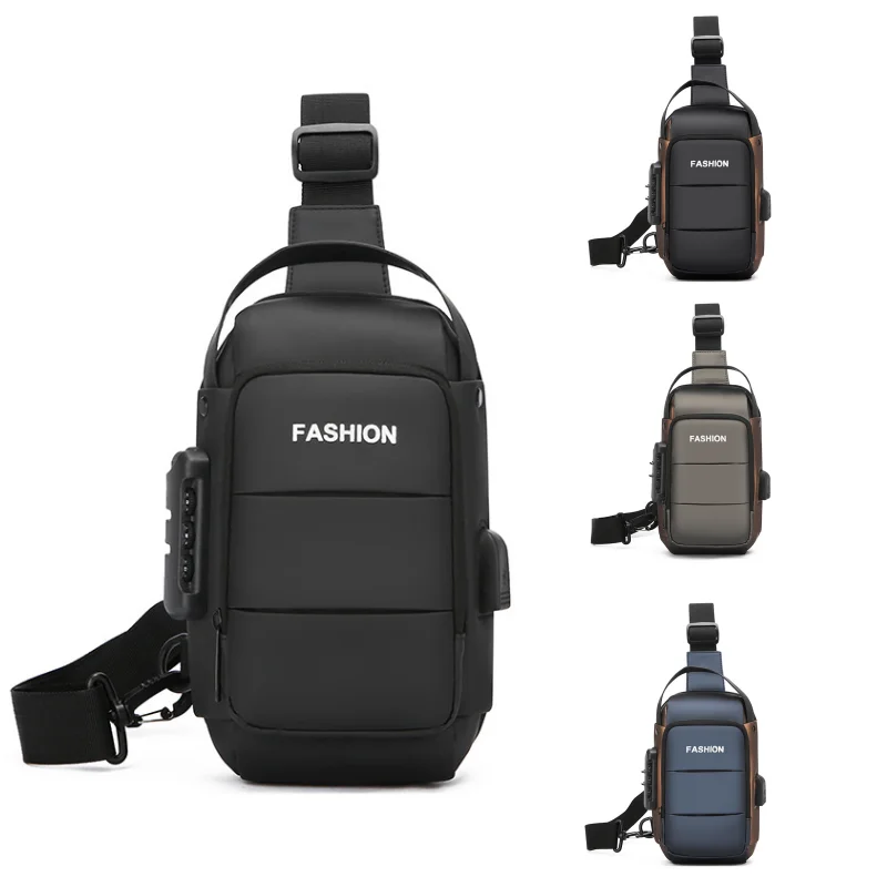 

Новая противоугонная мужская нагрудная сумка, многофункциональная сумка через плечо с зарядкой через USB, водонепроницаемая сумка на одно плечо большой вместимости