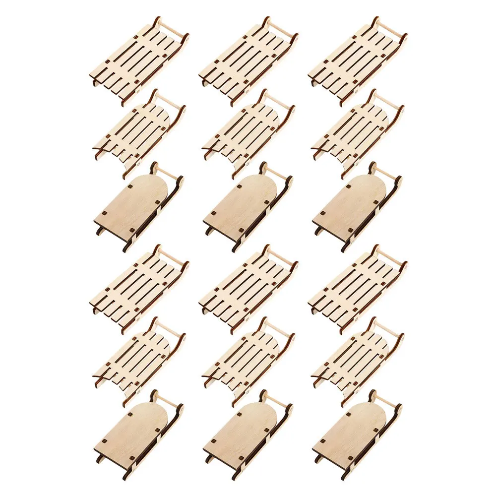 

18Pcs Micro Wooden Sleigh Ornaments Handcrafted Christmas Sled Decor for DIY Xmas Tree Craft Projects Festive Home Accents