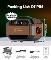 FF Flashfish P56 Portable Power Station 288.6Wh Solar Generator 78000mAh/3.7V Battery Peak 600W for Power Outage Emergency Home